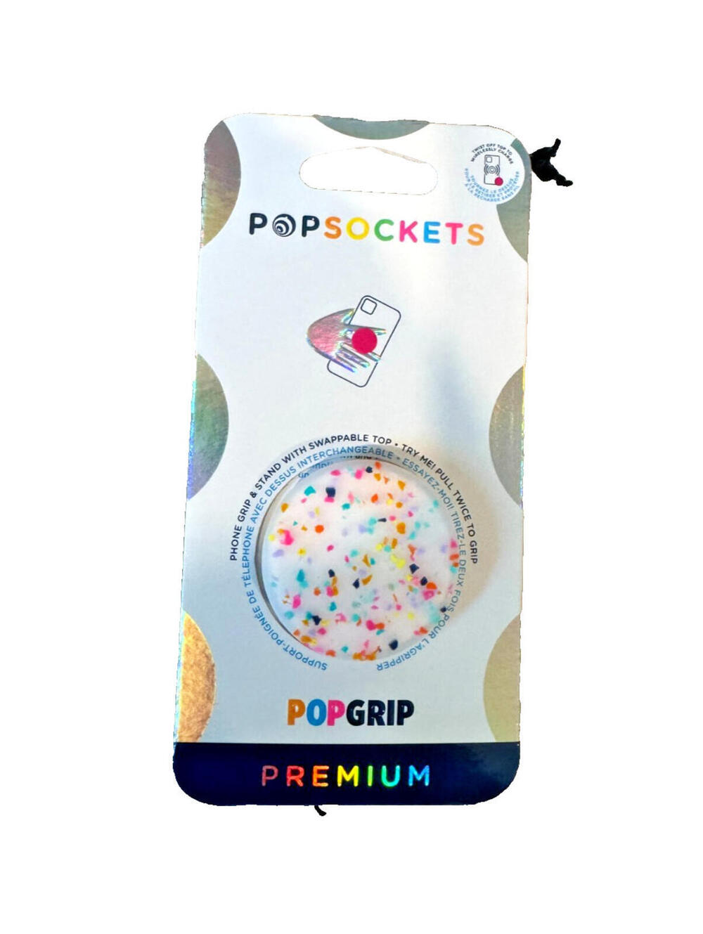 PopSockets PopGrip Circus Regrind White Adhesive Phone Grip Holder Phone Stand